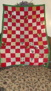 Red Christmas 6 inch Block Quilt Top 94 x 66