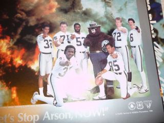 Los Angeles Raiders 1986 Arson Busters 2 Poster
