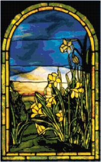 Louis Comfort Tiffany Daffodils Cross Stitch Pattern