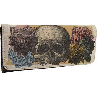 Loungefly Skull Flower Wallet Tan with Colored