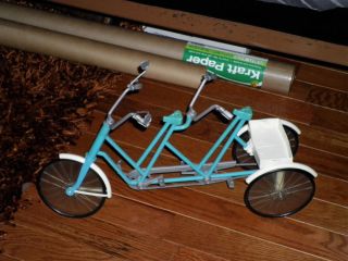 Vintage Barbie Turquoise Tandem Bike with Cart