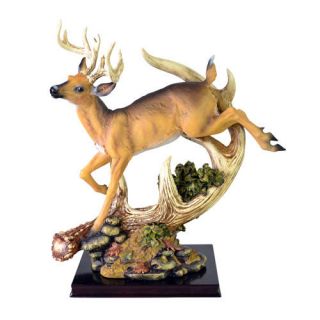 Large Deer Running Whitetail Buck Nature Figurine Statue Decor Office