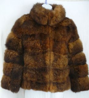 Vintage 60s Thick Brown Opposum Possum Fur Mod Boxy Jacket Pucci