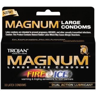 Trojan Magnum Fire and Ice Fire Ice Condoms Free Lubricants