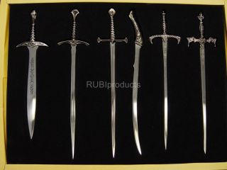 Set 6pcs Lord of The Rings Letter Opener Swords Knives Knife LRK1