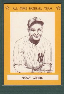 Lou Gehrig New York Yankees 1968 All Time Team RARE