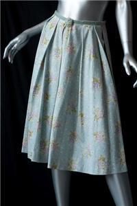 LUISA BECCARIA DAISY Jeweled Brooch Belt Pleated Garden Skirt 40 0 2