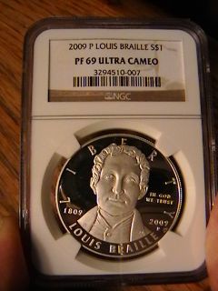 2009 P Louis Braille 1$ NGC PF 69 Ultra Cameo
