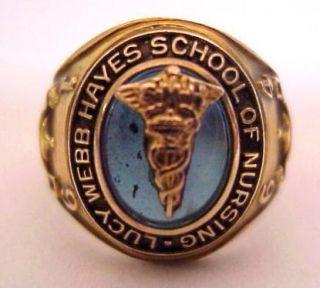 1964 Lucy Webb Hayes School of Nursing Ring 10K Gold
