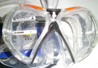 Dive Mask Aqua Lung Micromask Black Snorkel Scuba