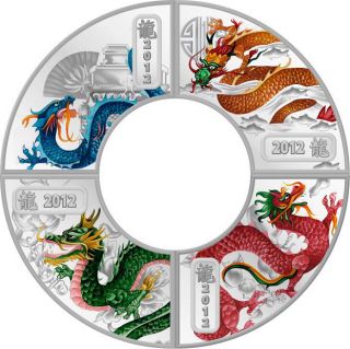 of The Dragon 999 Pure Silver Set Chinese Lunar Calendar 2012