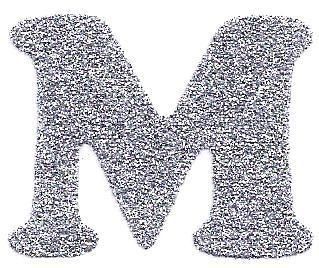 Letter M Iron on Silver Glitter Letters 1 1 4