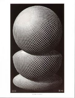 Escher Geometric Print Three Spheres I