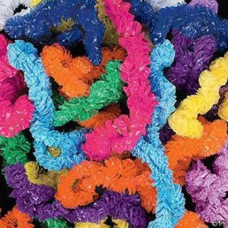 100 Hawaiian Soft Plastic Poly Leis Luau Flowers Party Favor