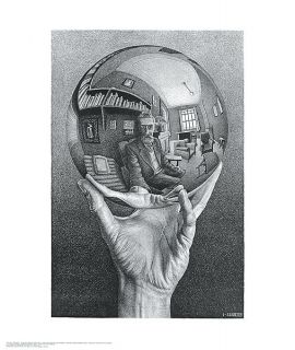 Hand with Reflecting Sphere M C Escher Poster Print 21 5x25 5