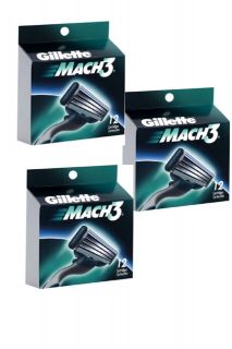 36 Mach3 Cartridge blades Razors Gillette Refills Shaver Authentic USA