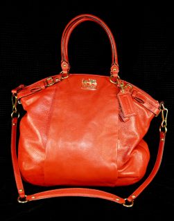 GORGEOUS Authentic COACH LaRgE MaDiSoN LiNDSeY TeRRaCoTTa Leather