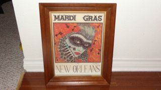 1987 GEORGE LUTTRELL II SIGNED NUMBERED FRAMED NEW ORLEANS MARDI GRAS