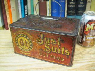 Just Suits Buchanan Lyall Cut Plug Tobacco Lunch Box Tin Can Old