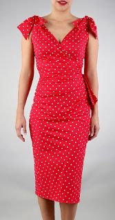 Stop Staring Dress Gathered Glam Wrap Red Mad Men Style New
