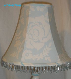 Custom Lampshade Made w Pottery Barn Eliza Blue Fabric