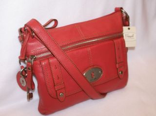 Fossil Maddox Top Zip Leather Shoulder Crossbody Bag Dusty Rose / NWT