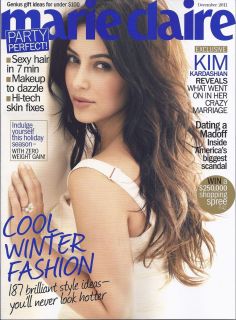 Marie Claire Magazine Kim Kardashian Madoff Winter Fashion Hair Makeup