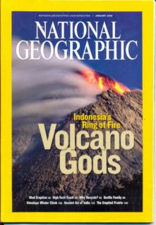 National Geographic Magazine January 2008 Volcano Gods
