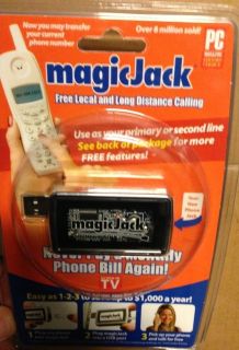 New Magicjack USB Phone 1 Year Free Subscription of Service