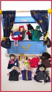  Kruse LOT of 12 wooden Finger Puppets THEATRE Stage Handmade New NWT