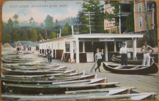 1910 PC Boat Livery Macatawa Park Michigan Mich MI