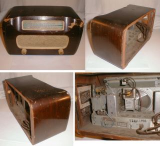 Philco Wood Tube Radio c1940s 48 461 Restoration Piece 