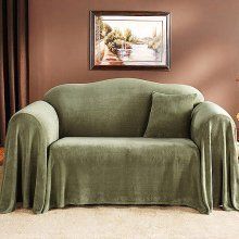 Mainstays Plush Loveseat Furniture Throw Sofa Green
