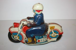 Tin P D Motorcycle Made in Japan in 1950S