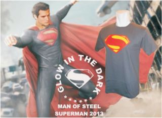 Glow in The Dark T Shirt Size Small s Man of Steel Superhero