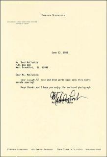 Malcolm Forbes Typed Letter Signed 06 13 1988