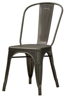 Pcs Tolix Style Marais Side Chair in Gunmetal Finish Restaurant