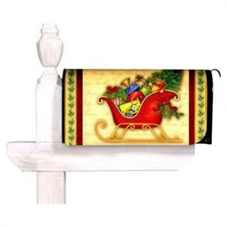 Welcome Sleigh Christmas Magnetic Mailbox Cover by Evergreen