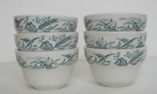 Mayer China Restaurant Ware Soup Cups Marilyn Pattern Green Scrolls