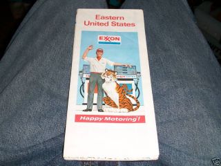 Vintage Road Map Eastern United States Exxon 1960S