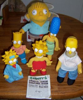 Simpsons Family of Dolls Vinyl Plush Homer Bart Marge Lisa Baby Figure
