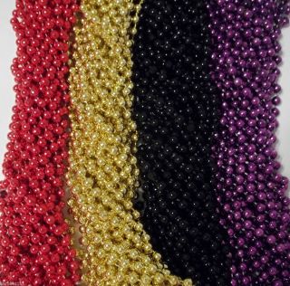 Purple Black Red Gold Mardi Gras Beads Superbowl Favor Tailgate