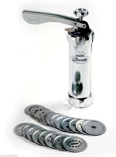 Marcato Stainless Steel Cookie Press with 20 Dies