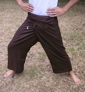 Yoga Pants Relax Fisherman Massage Casual Brown Pants Thailand