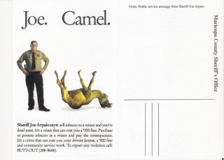 Joe Camel Post Card  Maricopa County Jail  Public Service Announcement