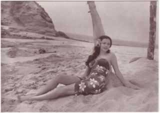Maria Montez Actress on A Beach in The 1940s Modern Postcard