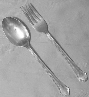 Childs Youth Fork Spoon Set 1937 Mono “David Maker Mark