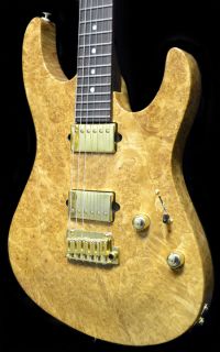  Modern Carved Top Chambered 1pc Burl Maple body Natural Gloss finish