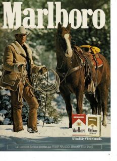 1991 Marlboro Cigarettes Cowboy Horse Nº1 in The World Print Ad in