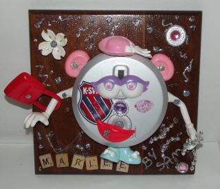 Marlee Wall Plaque Recycled CD Player Potato Head Parts Folk Art by